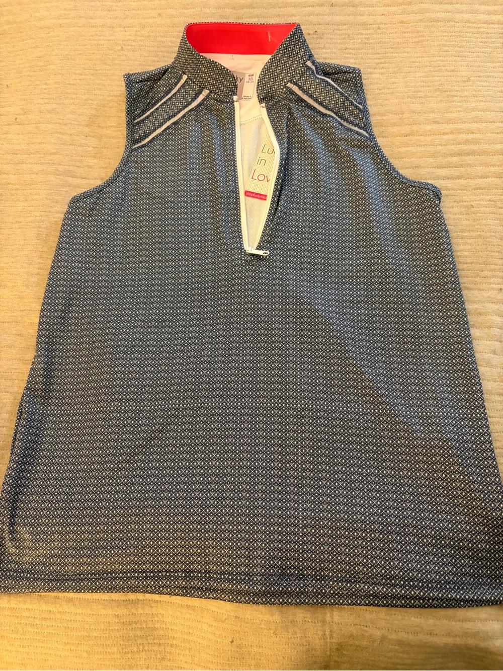 Lucky in Love NWT Women’s XS Quarter Zip Sleeveless Golf Top VaporTex Blue - Picture 1 of 4